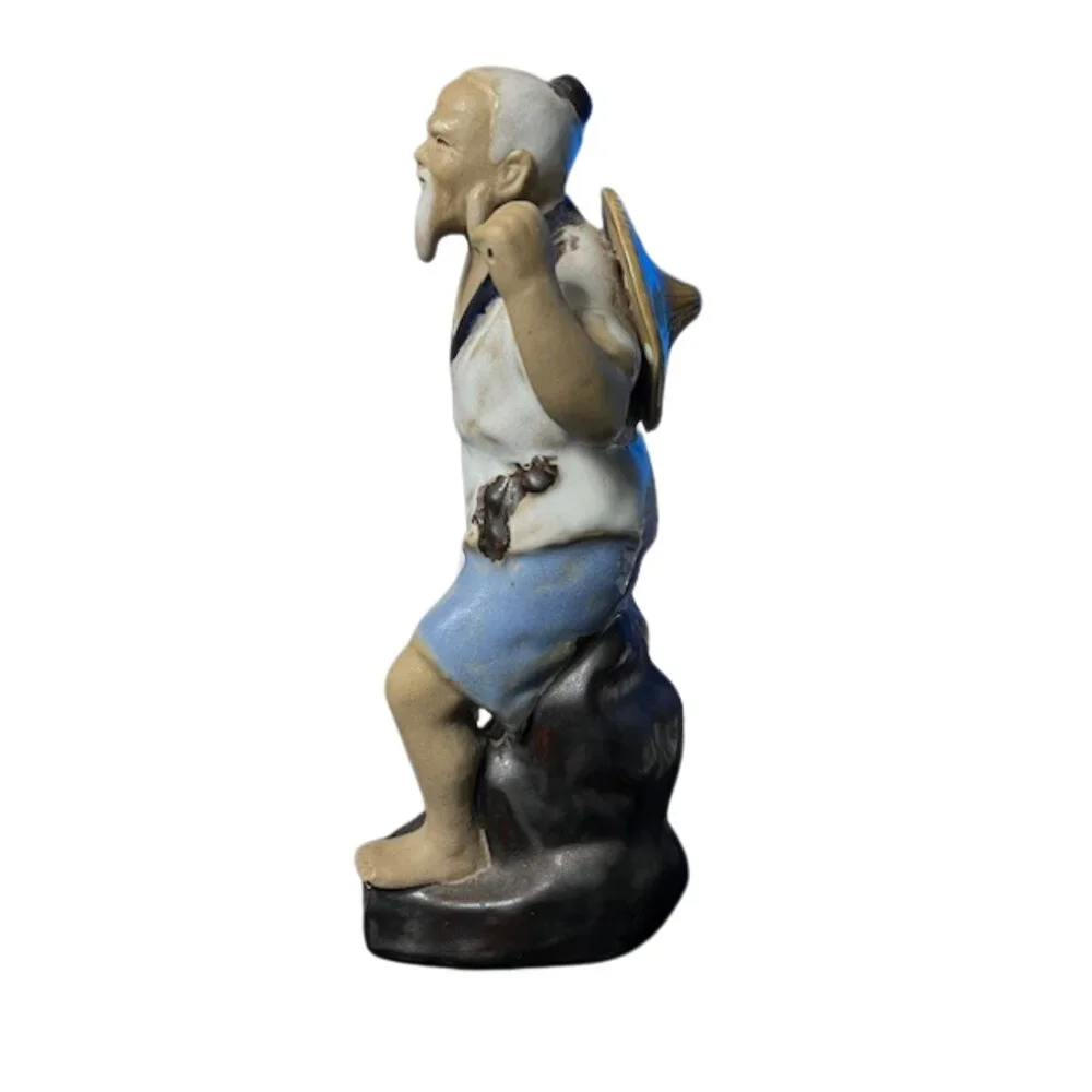 Oriental Chinese Fisherman Figurine - 8